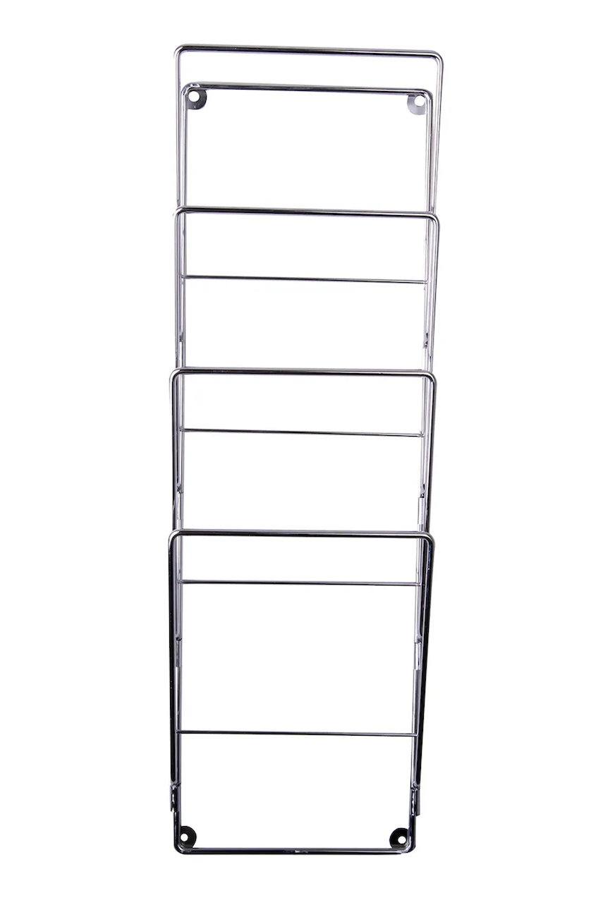 Настенный держатель для газет Present Time Chrome S 60 x 19 cm цвет серый Настенный держатель для газет Present Time Chrome S 60 x 19 cm цвет серый