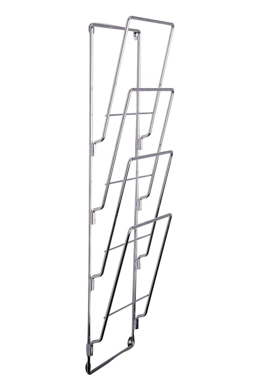 Present Time suport de ziar pentru perete Chrome S 60 x 19 cm culoarea gri