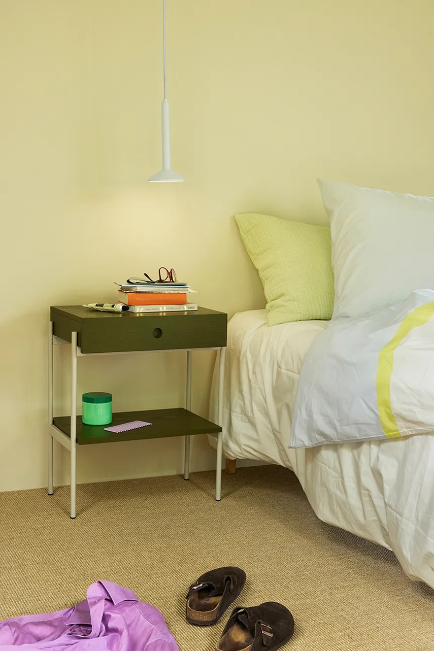 Κομοδίνο Hübsch Noir 48 x 32 x 60 cm χρώμα: πράσινο φωτογραφία