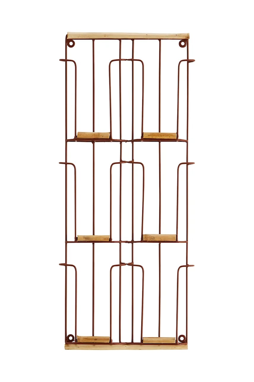 Madam Stoltz suport de perete pentru cărți poștale 24 x 56 cm culoarea rosu