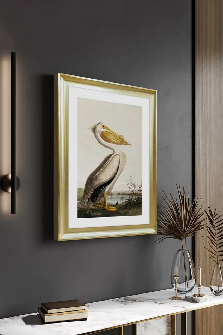 Διακοσμητικό τοίχου σε κορνίζα home & lifestyle PELICAN OVER THE WATER 50 x 70 cm χρώμα: πολύχρωμο φωτογραφία