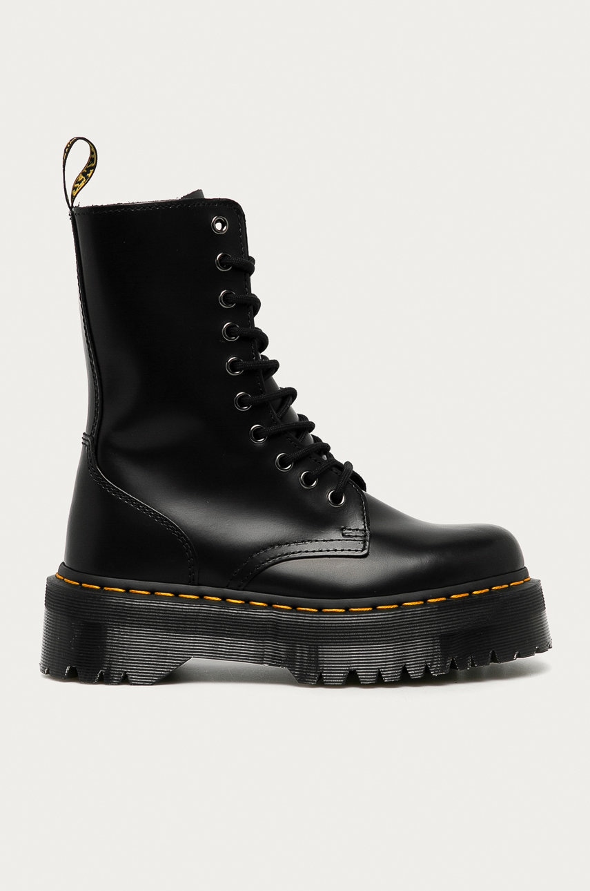 Dr. Martens bocanci de piele Jadon Hi femei, culoarea negru, cu platforma