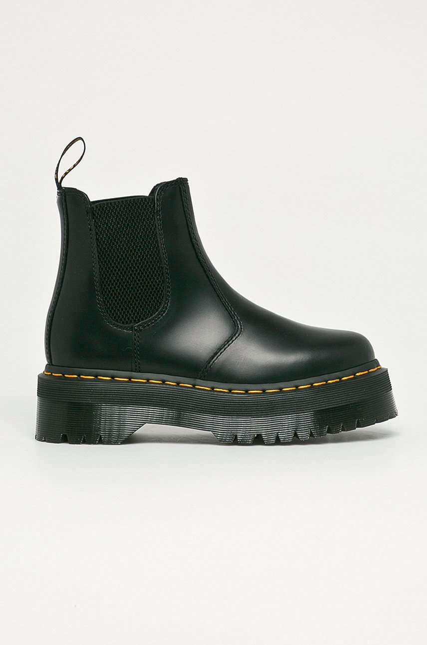 Dr. Martens - Kožené kotníkové boty 2976 Quad , DM24687001.Quad-BLACK - černá -  Svršek: Přírod