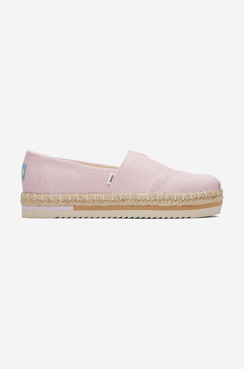 Toms espadrile Heavy Twill Platform Rope Alpargata culoarea roz