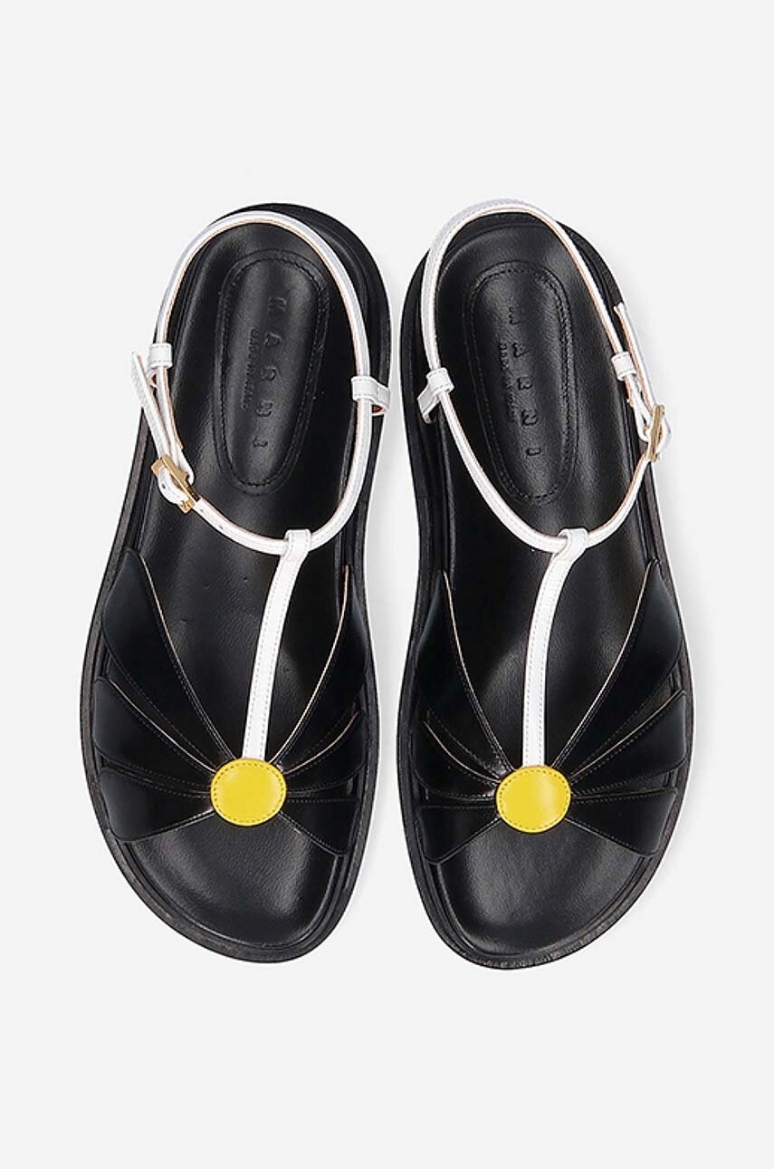 Шкіряні сандалі Marni жіночі колір чорний FBMS013901.P3586.ZO131-black 