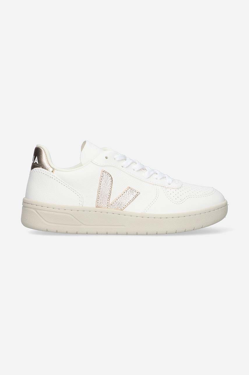 Veja sneakers din piele V-10 culoarea alb VX052935