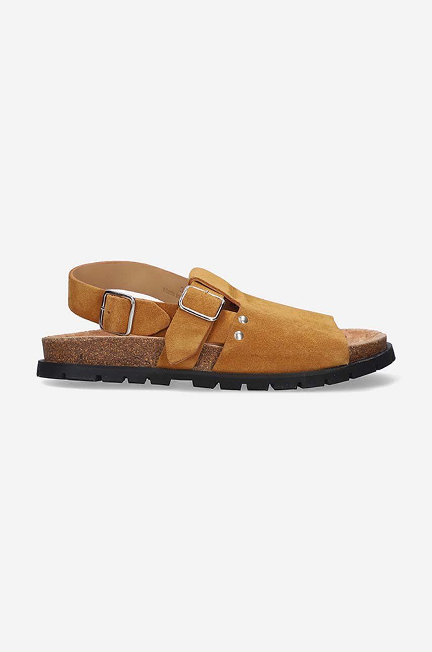 A.P.C. sandale din piele întoarsă sandales Noe femei, culoarea maro PXBAH.F51056-MARRON