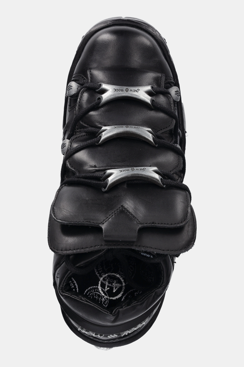 Δερμάτινες μπότες New Rock CRUST NEGRO γυναικείες, χρώμα: μαύρο, M-TM106-C2 φωτογραφία