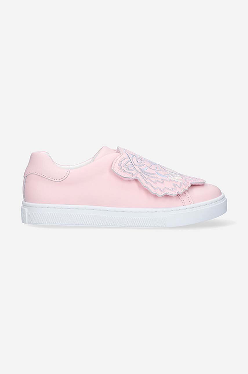 Dětské kožené sneakers boty Kenzo Kids K59039 růžová barva - růžová -  Svršek: Přírodní kůže