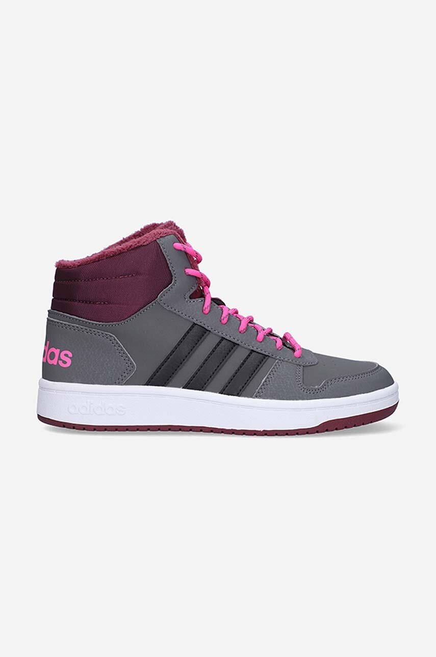 

Дитячі кросівки adidas Hoops Mid 2.0 K колір сірий