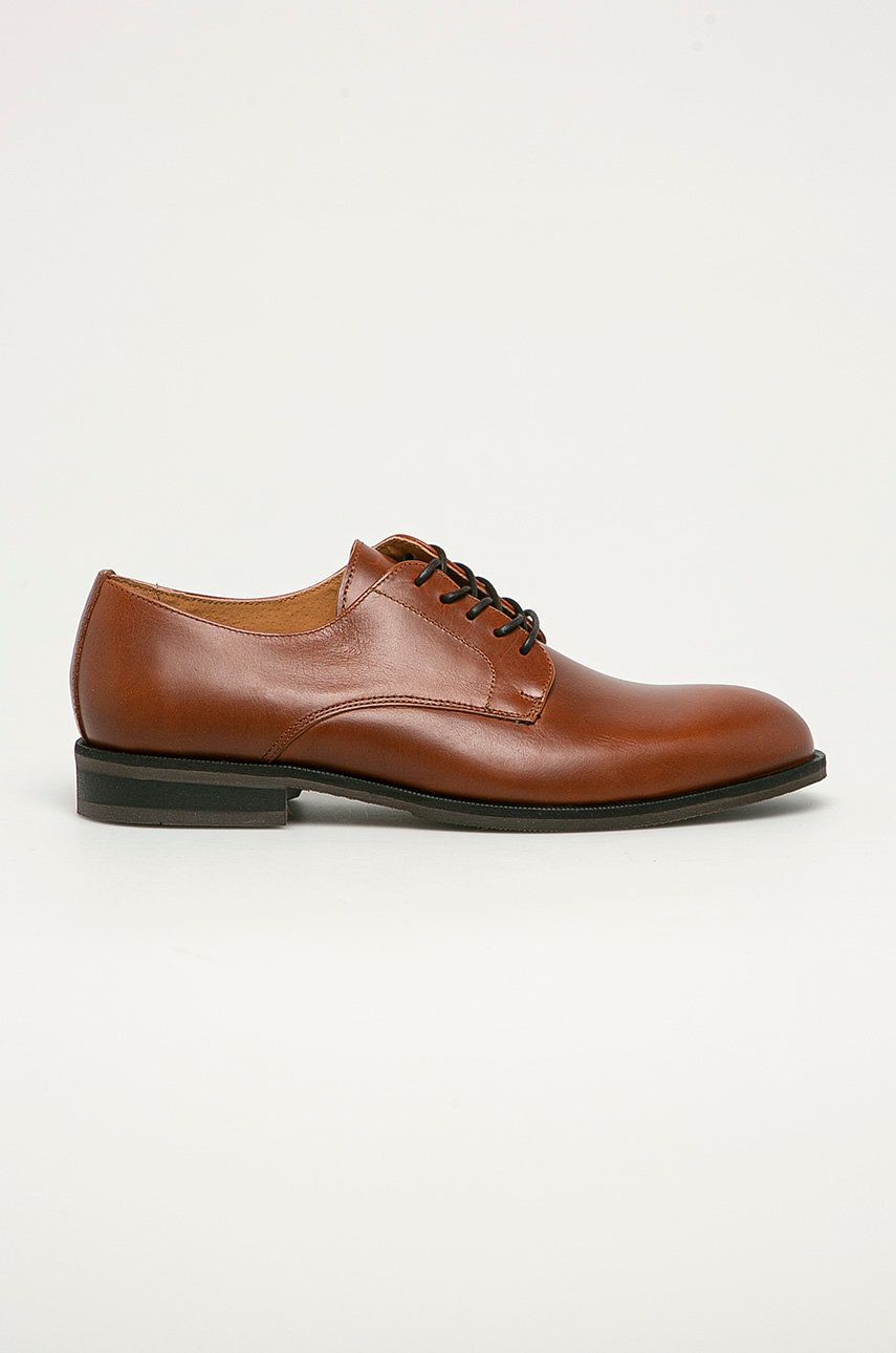 Selected Homme Pantofi de piele bărbați, culoarea maro answear.ro