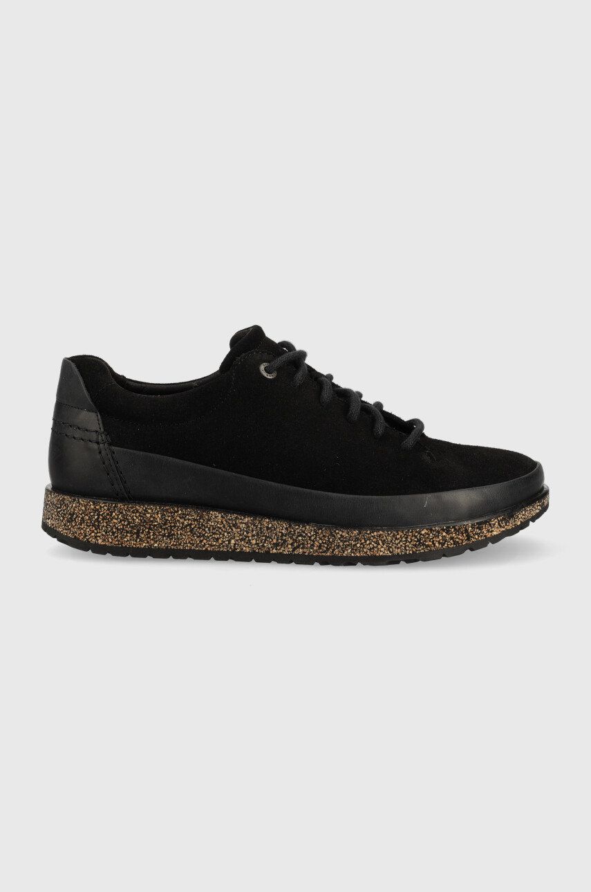 Birkenstock sneakers din piele intoarsă Honnef Low , culoarea negru answear.ro