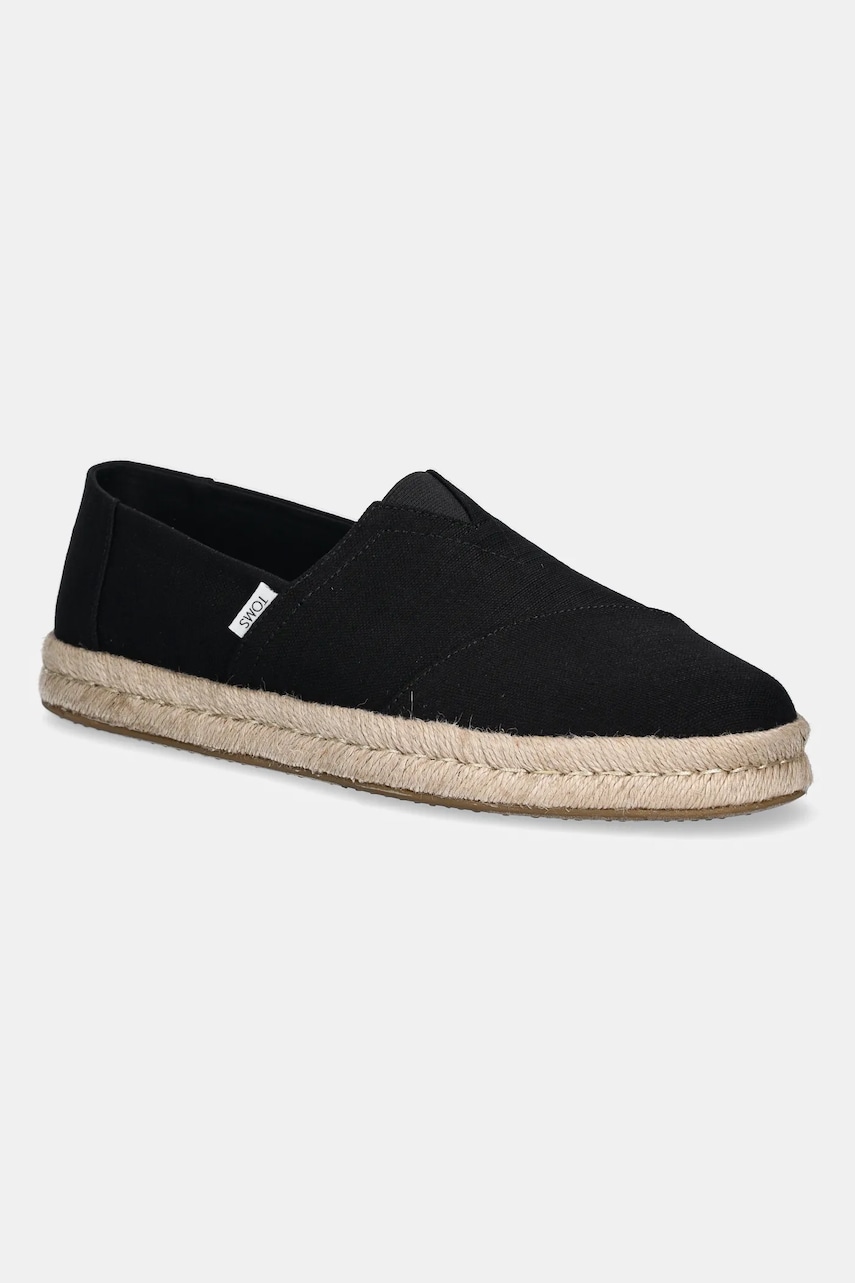 Toms espadrile Alpargata Rope culoarea negru Toms espadrile Alpargata Rope culoarea negru
