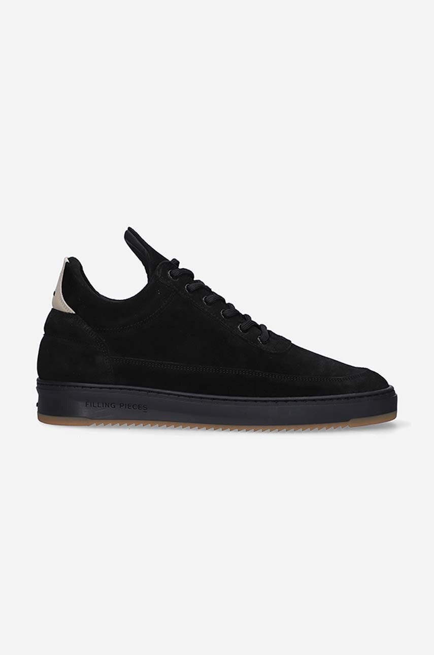 Filling Pieces sneakers din piele întoarsă Low top Ripple Suede culoarea negru, 25122791861
