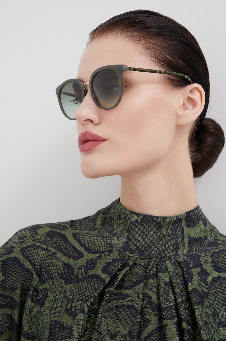 Burberry ochelari de soare femei, culoarea verde