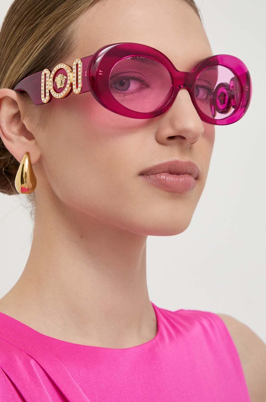 Versace ochelari de soare femei, culoarea roz - Shoppu.ro