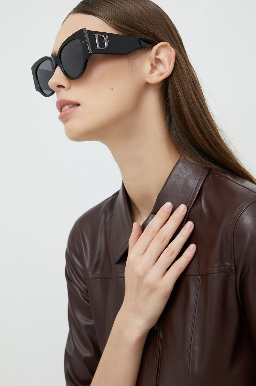DSQUARED2 ochelari de soare femei, culoarea negru answear.ro imagine noua