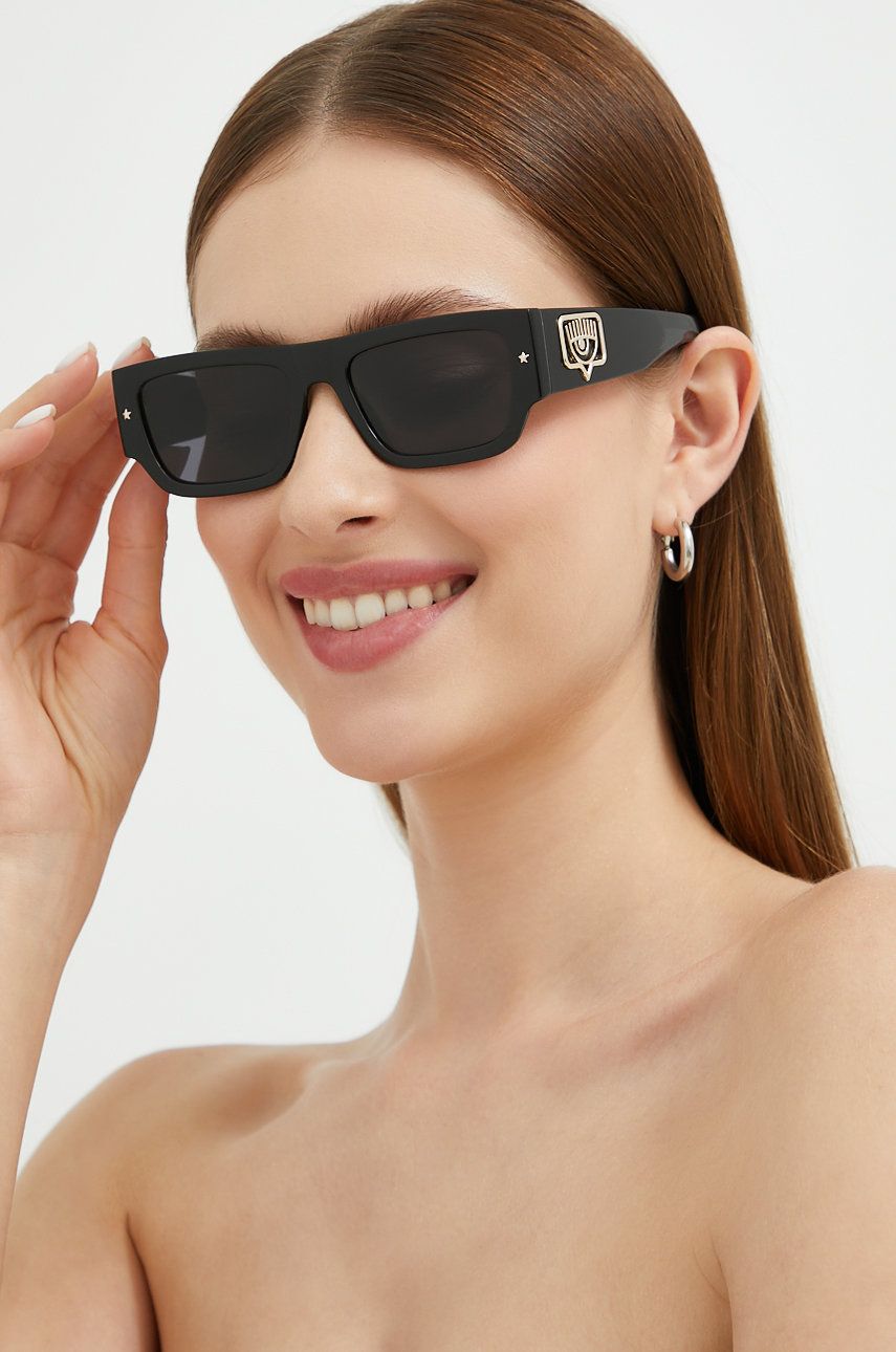 Chiara Ferragni ochelari de soare femei, culoarea negru Accesorii imagine noua