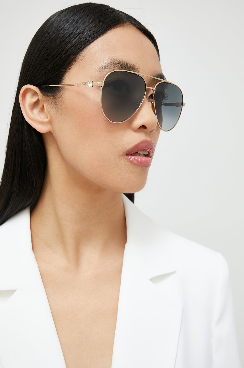 Jimmy Choo ochelari de soare femei, culoarea negru Accesorii imagine noua