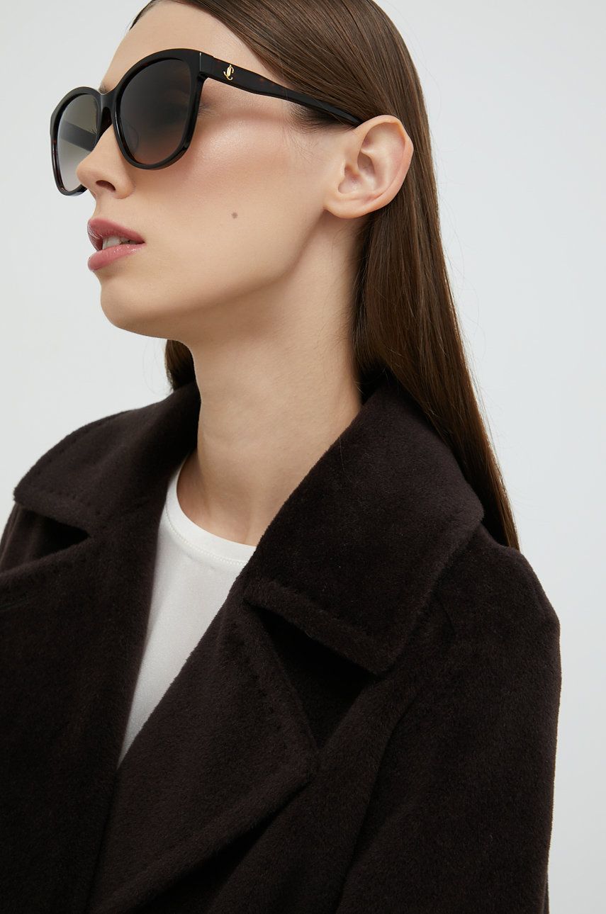 Jimmy Choo ochelari de soare femei, culoarea maro Accesorii imagine noua