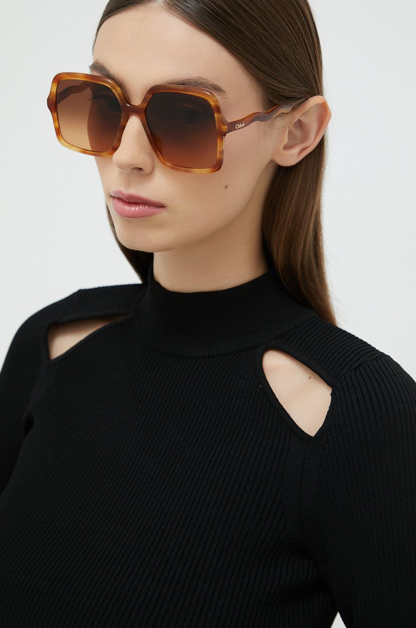 Chloé ochelari de soare femei, culoarea maro answear.ro imagine noua