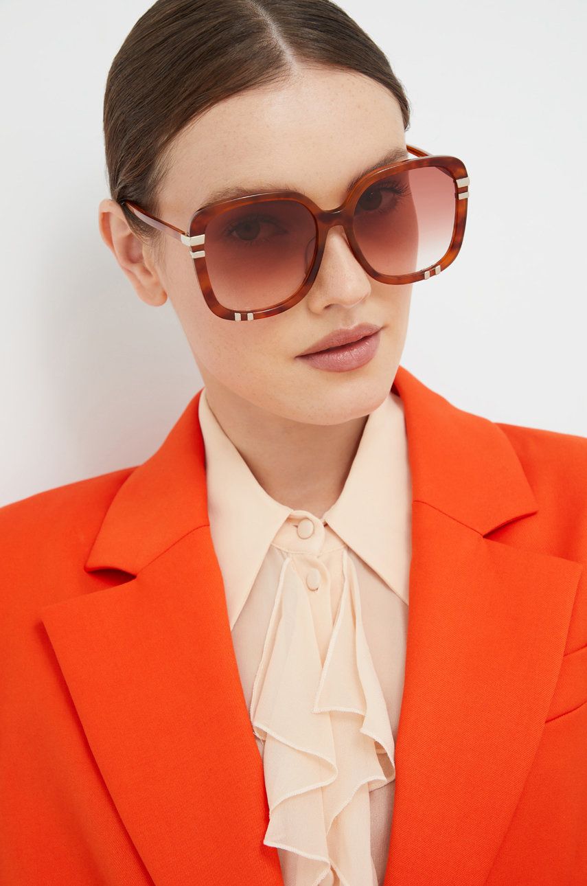Chloé ochelari de soare femei, culoarea maro Accesorii imagine noua