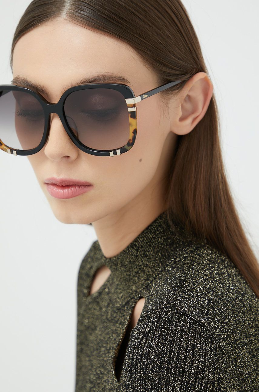 Chloé ochelari de soare femei, culoarea negru Accesorii imagine noua