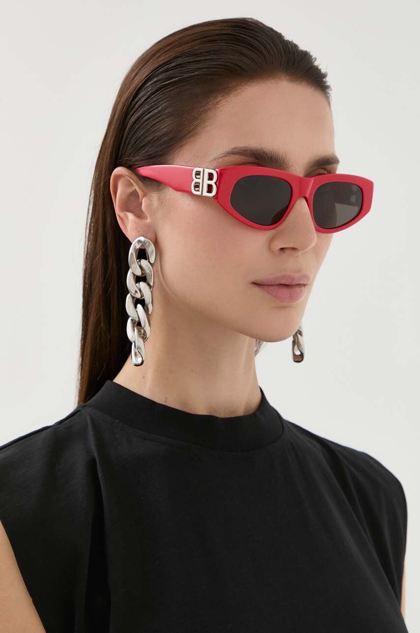 Balenciaga ochelari de soare femei, culoarea rosu Accesorii