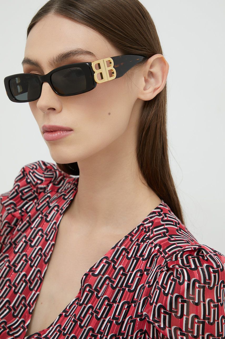 Balenciaga ochelari de soare femei, culoarea maro image19