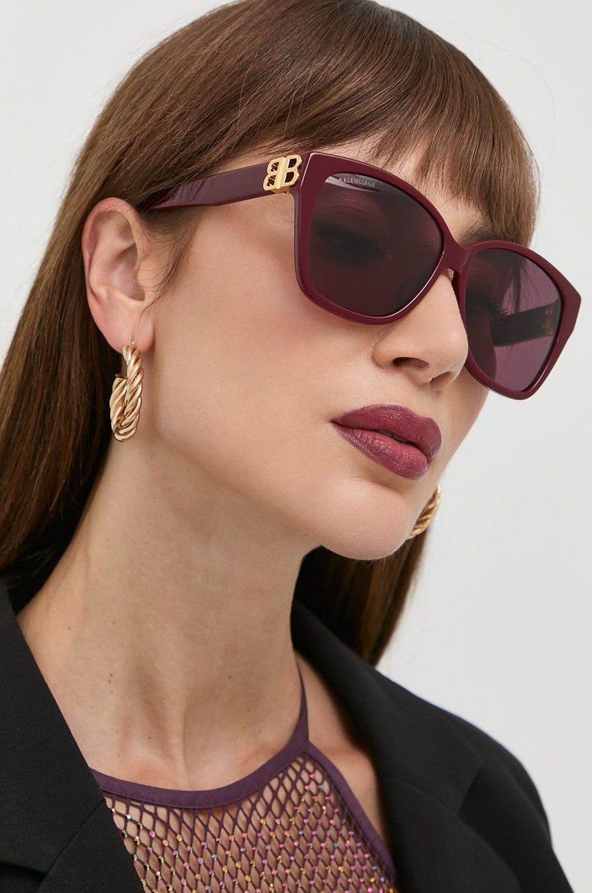 Balenciaga ochelari de soare femei, culoarea violet Accesorii imagine promotii 2022