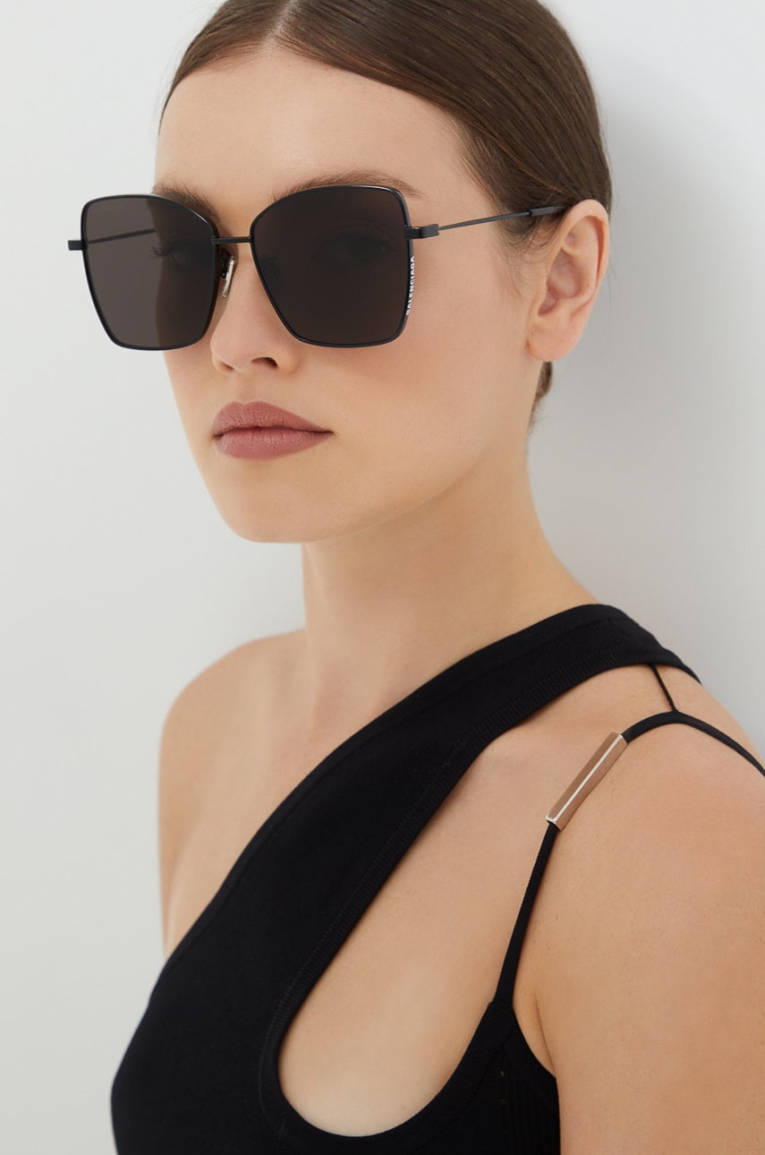 Balenciaga ochelari de soare femei, culoarea negru