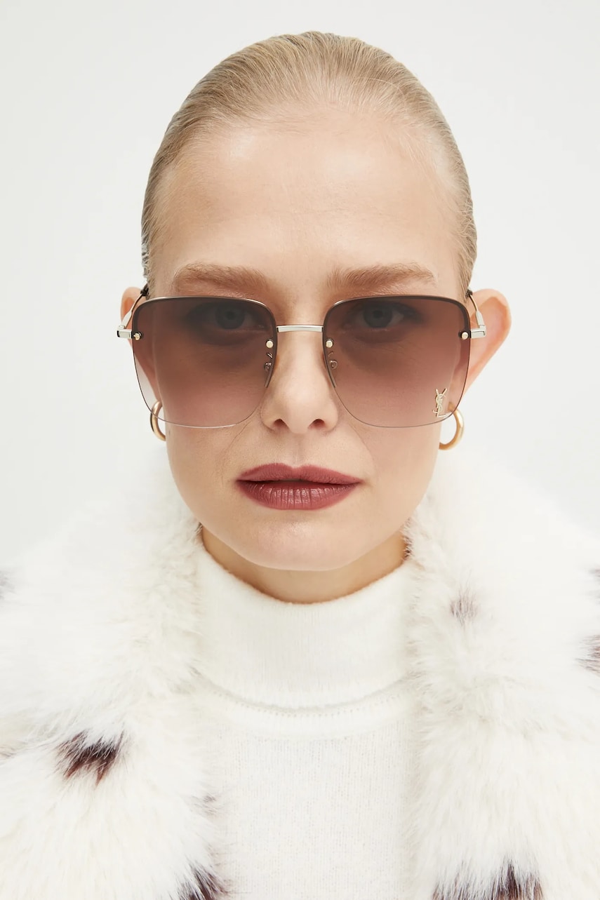 Saint Laurent ochelari de soare femei, culoarea auriu, SL 312 M