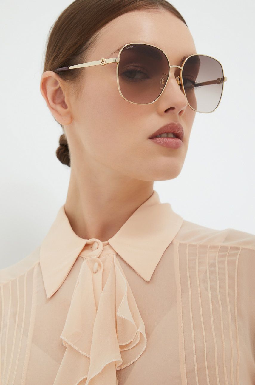 Gucci ochelari de soare femei, culoarea auriu Accesorii imagine promotii 2022