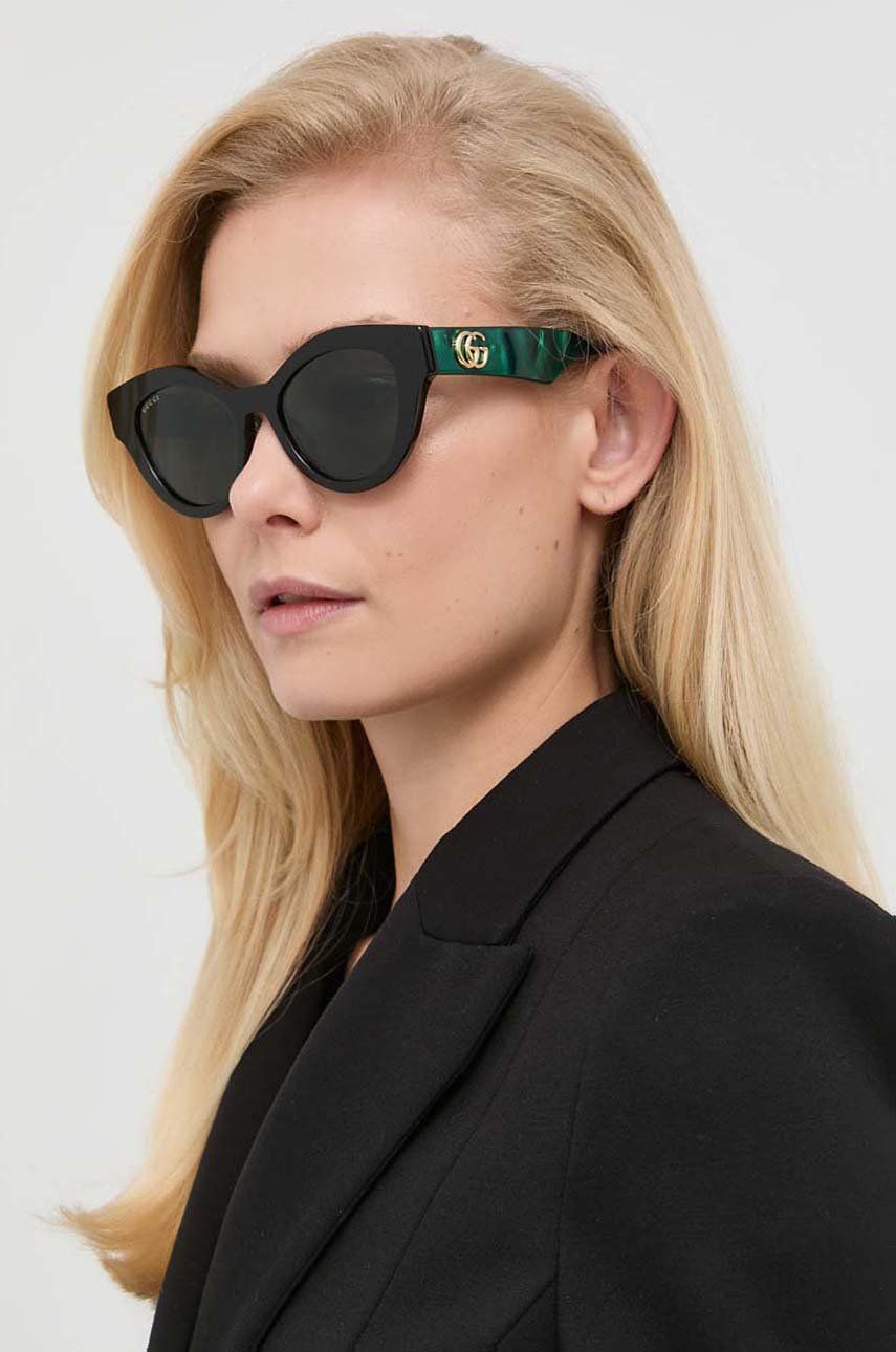 Sluneční brýle Gucci dámské, zelená barva - zelená -  Umělá hmota