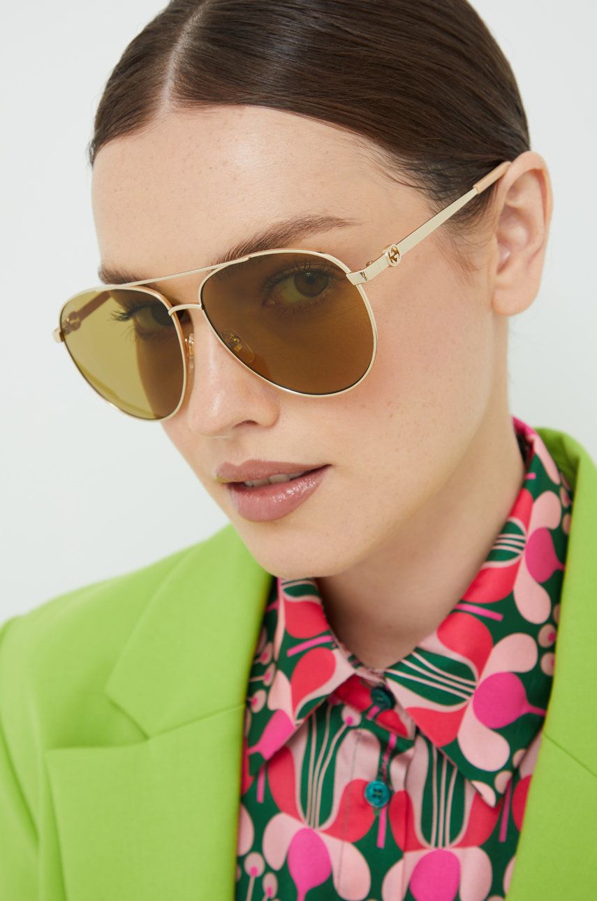 Gucci ochelari de soare femei, culoarea auriu Accesorii