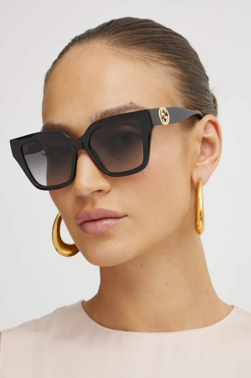 Gucci ochelari de soare femei, culoarea negru Gucci ochelari de soare femei, culoarea negru