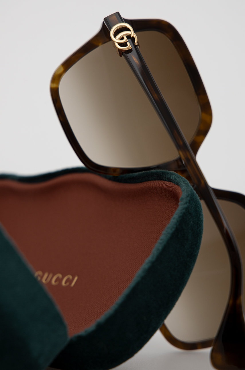 Сонцезахисні окуляри Gucci жіночі колір коричневий 