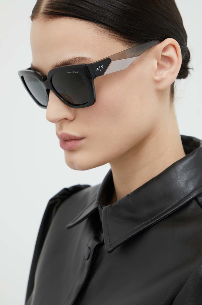 Armani Exchange ochelari de soare femei, culoarea negru
