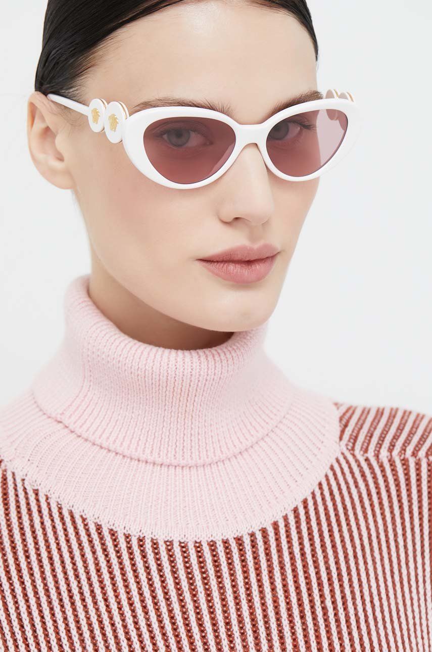 Versace ochelari de soare femei, culoarea alb accesorii imagine noua gjx.ro