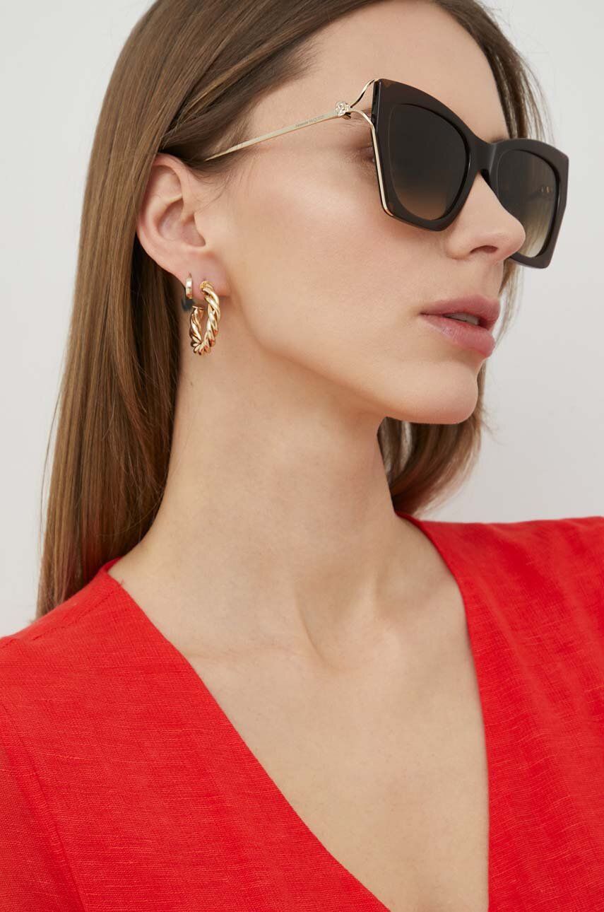Alexander McQueen ochelari de soare femei, culoarea auriu