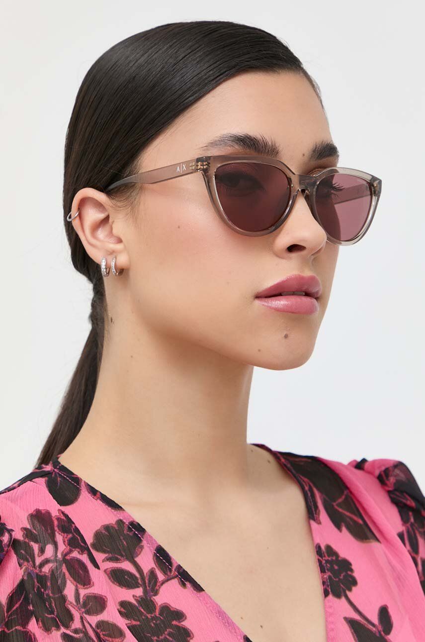Armani Exchange ochelari de soare femei, culoarea bej