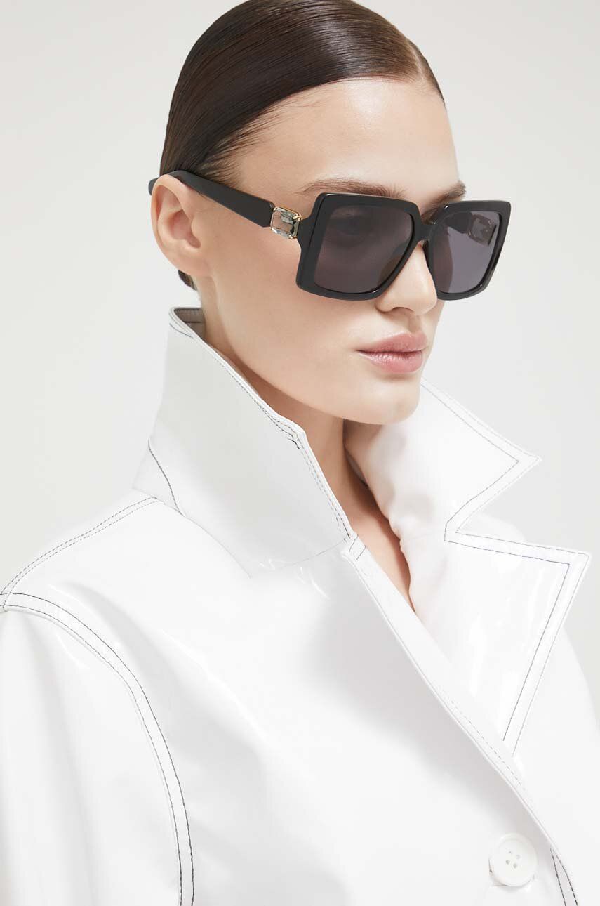 Swarovski ochelari de soare 56259305 MILLENIA femei, culoarea negru 56259305