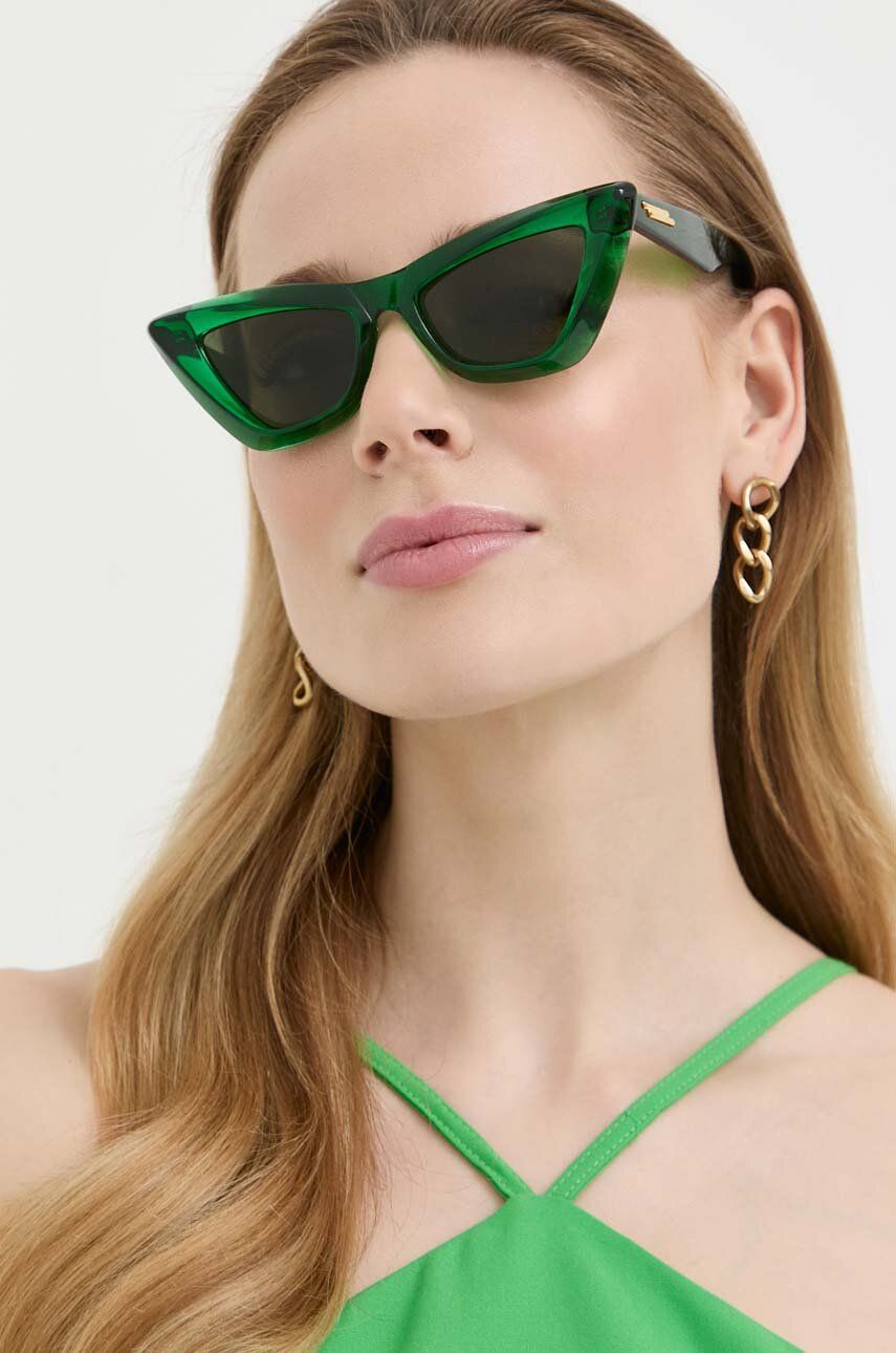 Bottega Veneta ochelari de soare femei, culoarea verde