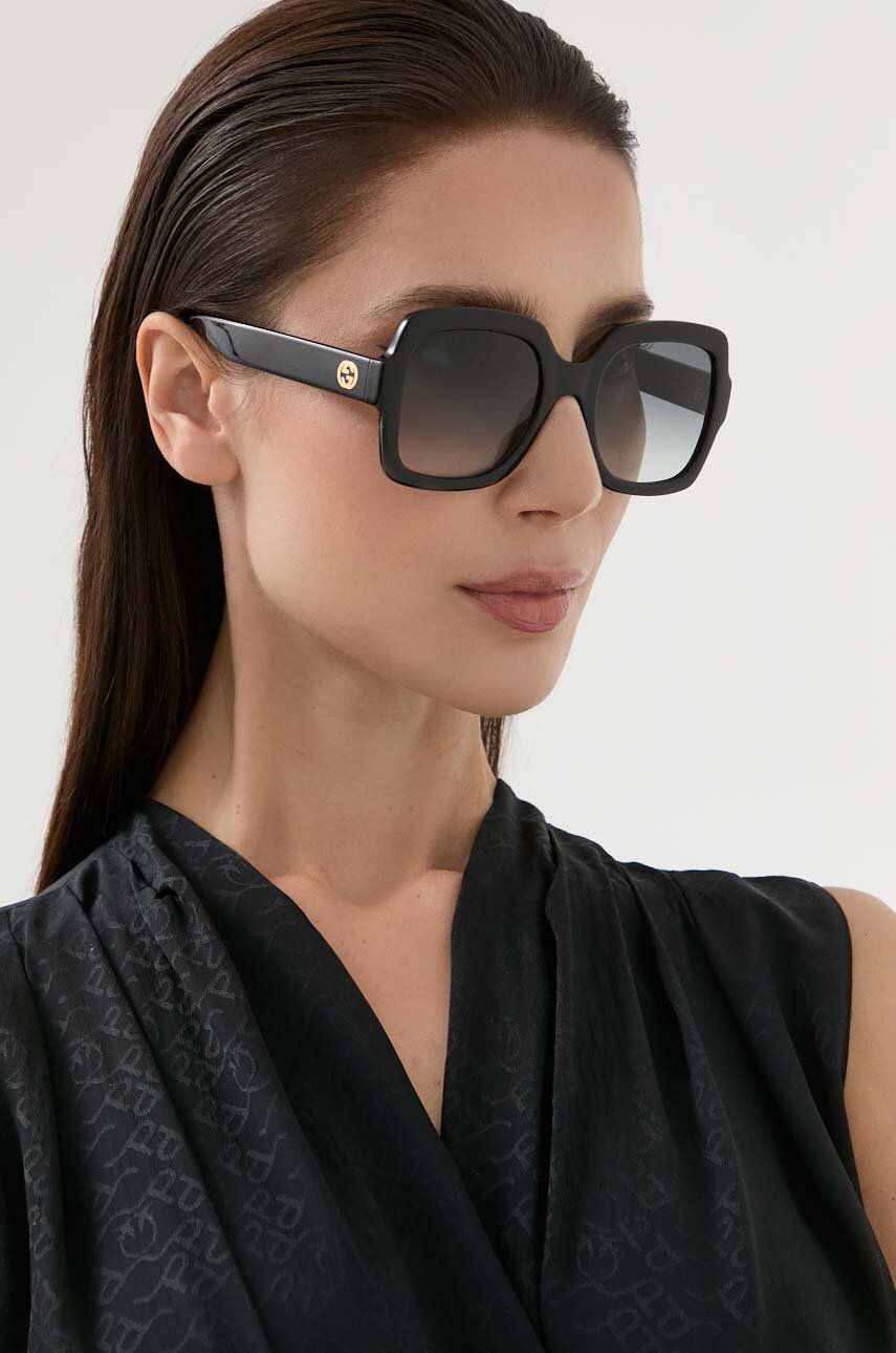 Gucci ochelari de soare femei, culoarea negru GG1337S