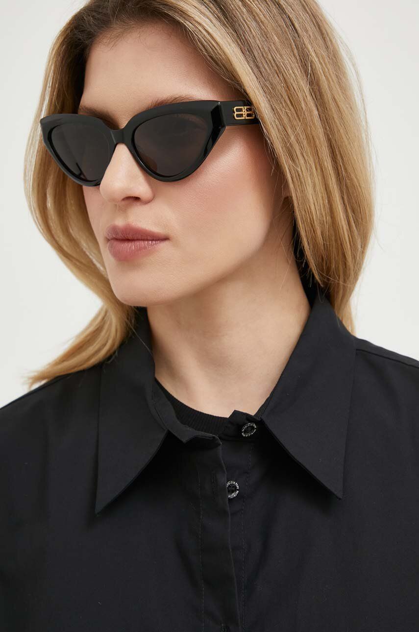 Balenciaga ochelari de soare BB0270S femei, culoarea negru
