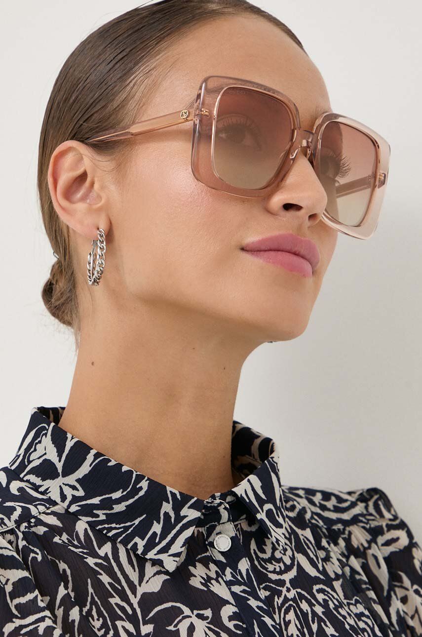 Gucci ochelari de soare femei, culoarea transparent