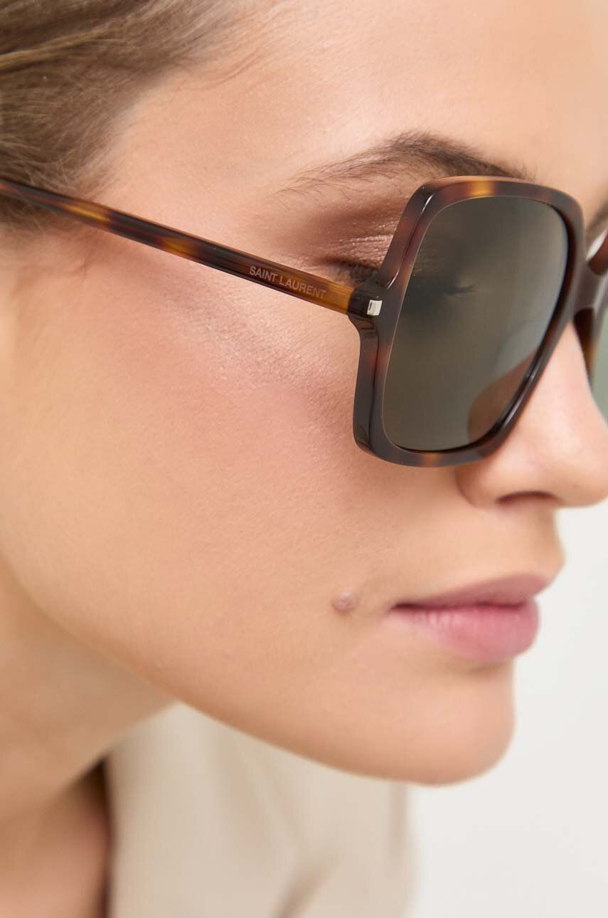 Saint Laurent ochelari de soare femei, culoarea maro image9