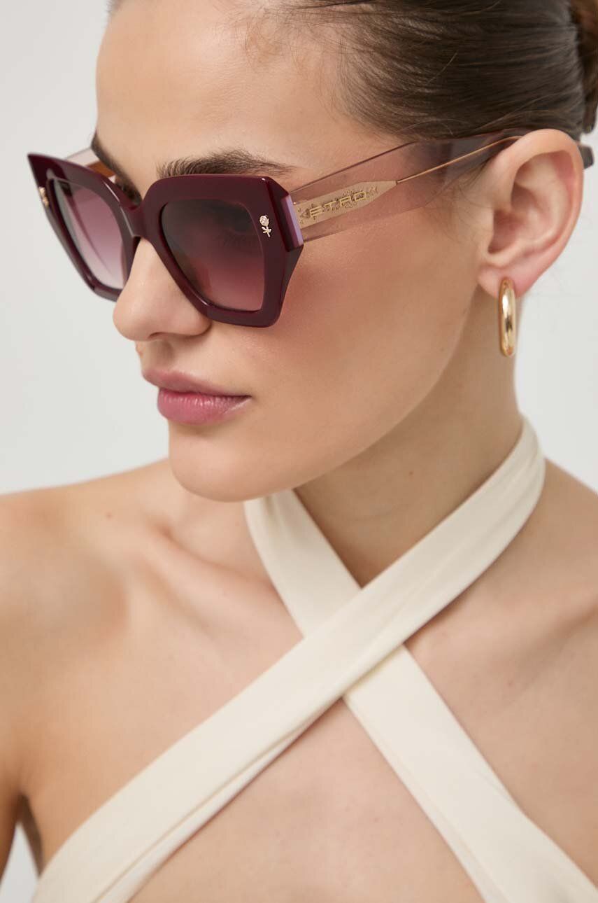 Etro ochelari de soare femei, culoarea bordo - Shoppu.ro