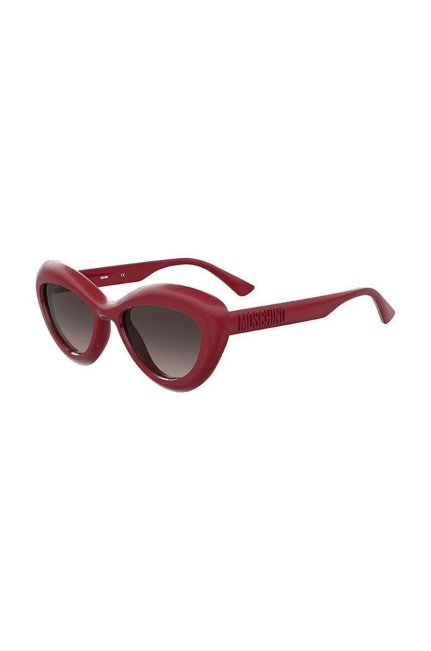 Moschino ochelari de soare femei, culoarea bordo