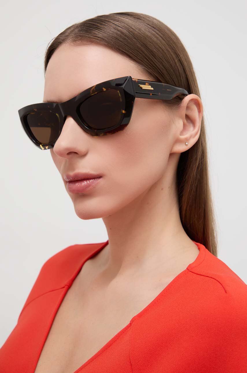 Bottega Veneta ochelari de soare femei, culoarea maro image6